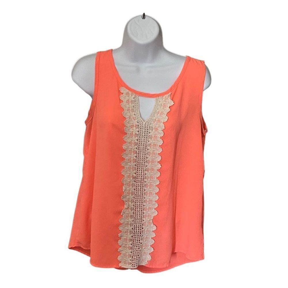 🎉 3/$25 🎉 Ayla | Orange & Lace Tank